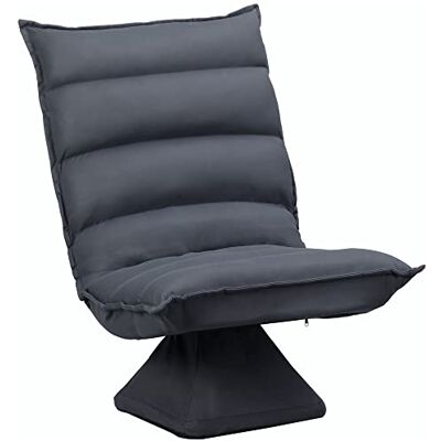 HOMCOM Fauteuil de Sol Paresseux pivotant 360° avec Dossier inclinable Design capitonné revêtement en Tissu Microfibre Gris foncé - Publicité HOMCOM Fauteuil de Sol Paresseux pivotant 360° avec Dossier inclinable Design capitonné revêtement en Tissu Microfibre Gris foncé - Publicité