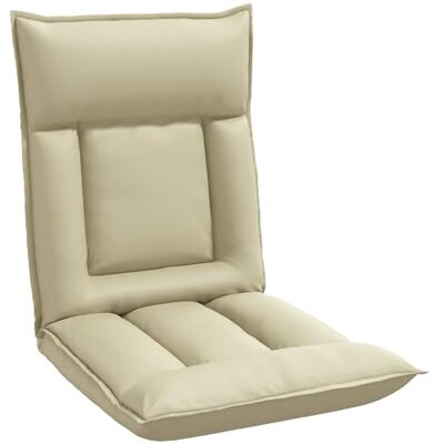vidaXL Fauteuil de Sol Ajustable Crème Simili Cuir, Fauteuil rectangulaire Moderne, Assise Ajustable, Dossier Multi-Positions, Simili Cuir, Cadre métal, Relaxant - Publicité vidaXL Fauteuil de Sol Ajustable Crème Simili Cuir, Fauteuil rectangulaire Moderne, Assise Ajustable, Dossier Multi-Positions, Simili Cuir, Cadre métal, Relaxant - Publicité