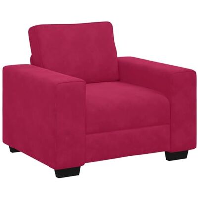 vidaXL Fauteuil canapé Rouge Bordeaux 100x77x82 cm Velours - Publicité vidaXL Fauteuil canapé Rouge Bordeaux 100x77x82 cm Velours - Publicité
