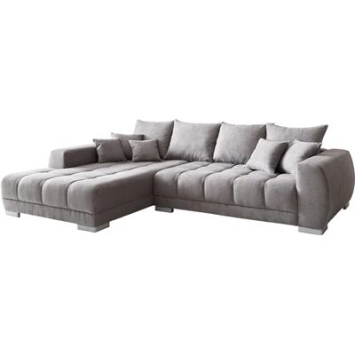 DeLife Canapé Josea Microfibre Gris Pierre 300x220 cm Recamière à Gauche canapé panoramique - Publicité DeLife Canapé Josea Microfibre Gris Pierre 300x220 cm Recamière à Gauche canapé panoramique - Publicité
