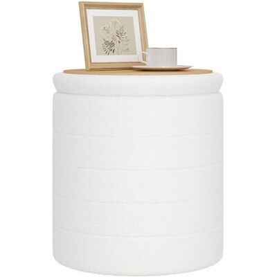WOLTU Tabouret de Rangement Rond, Repose-Pieds Pliable avec Couvercle Amovible, Ø40,5 x H43 cm, en Tissu Polaire, pour Entrée, Chambre, Salon, en Blanc - Publicité WOLTU Tabouret de Rangement Rond, Repose-Pieds Pliable avec Couvercle Amovible, Ø40,5 x H43 cm, en Tissu Polaire, pour Entrée, Chambre, Salon, en Blanc - Publicité