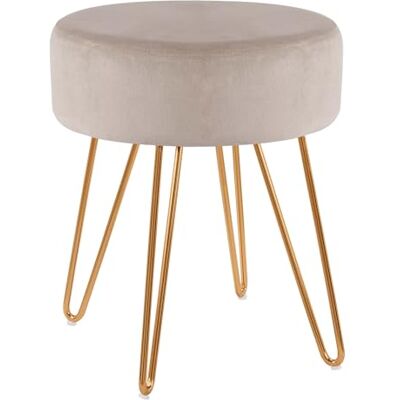 DUHOME Tabouret Ottomande en Velvet Chaise Coiffeuse Ronde avec Pieds Métalliques Pouf pour Salon Chambre, Kaki - Publicité DUHOME Tabouret Ottomande en Velvet Chaise Coiffeuse Ronde avec Pieds Métalliques Pouf pour Salon Chambre, Kaki - Publicité