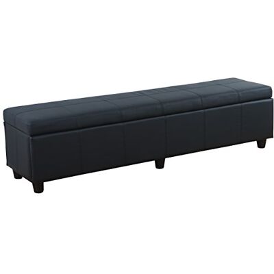 Mendler Banc Banquette Kriens XXL, 180x45x45cm, Similicuir, Noir Mat - Publicité Mendler Banc Banquette Kriens XXL, 180x45x45cm, Similicuir, Noir Mat - Publicité
