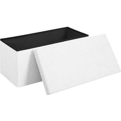 WOLTU Banc Coffre Rangement, Pouf de Rangement avec Couvercle, Design Pliable, 76x38x37 cm, Siège Rembourré en Polaire Teddy, pour Entrée, Salon, Blanc - Publicité WOLTU Banc Coffre Rangement, Pouf de Rangement avec Couvercle, Design Pliable, 76x38x37 cm, Siège Rembourré en Polaire Teddy, pour Entrée, Salon, Blanc - Publicité