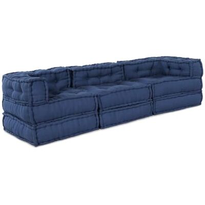 vidaXL Unité de canapé modulaire 3 pcs Indigo Tissu, Canapé Moderne, Tissu Respirant, siège Flexible, Meuble Lounge Adaptable, Design Minimaliste, idéal pour Tous - Publicité vidaXL Unité de canapé modulaire 3 pcs Indigo Tissu, Canapé Moderne, Tissu Respirant, siège Flexible, Meuble Lounge Adaptable, Design Minimaliste, idéal pour Tous - Publicité