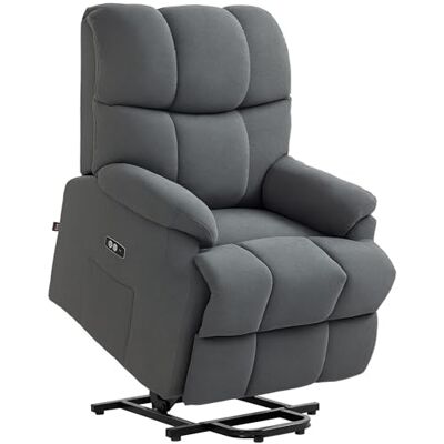 HOMCOM Fauteuil électrique inclinable à 150°, fauteuil de relaxation électrique en velours avec connecteur USB, moteur, télécommande, repose-pieds et poches latérales pour personnes âgées, gris foncé - Publicité HOMCOM Fauteuil électrique inclinable à 150°, fauteuil de relaxation électrique en velours avec connecteur USB, moteur, télécommande, repose-pieds et poches latérales pour personnes âgées, gris foncé - Publicité