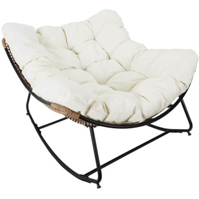 AltoBuy Merida Fauteuil à Bascule Blanc avec Assise Capitonnée - Publicité AltoBuy Merida Fauteuil à Bascule Blanc avec Assise Capitonnée - Publicité