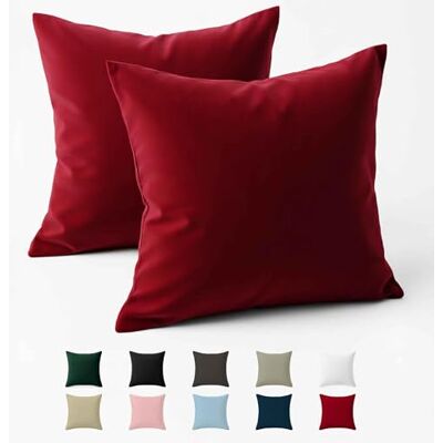 Dreamzie Taie Oreiller 60x60 Coton Renforcé (Set de 2) Bordeaux Tissage serré de 57 Fils/cm² Taie Oreiller 60 x 60 cm Certifié Oeko Tex - Publicité Dreamzie Taie Oreiller 60x60 Coton Renforcé (Set de 2) Bordeaux Tissage serré de 57 Fils/cm² Taie Oreiller 60 x 60 cm Certifié Oeko Tex - Publicité