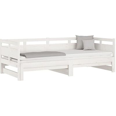 vidaXL Lit de Jour Canapé-lit Cadre de Lit d'Invité Lit d'Appoint Canapé de Salon Chambre Blanc Bois de Pin Solide 2X(90x190) cm - Publicité vidaXL Lit de Jour Canapé-lit Cadre de Lit d'Invité Lit d'Appoint Canapé de Salon Chambre Blanc Bois de Pin Solide 2X(90x190) cm - Publicité