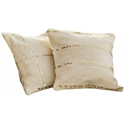 Loberon Rousseline Lot de 2 Housses de Coussins Coton Naturel Tissage à la Structure particulière, crème - Publicité Loberon Rousseline Lot de 2 Housses de Coussins Coton Naturel Tissage à la Structure particulière, crème - Publicité