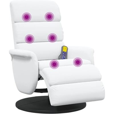 vidaXL Fauteuil inclinable Blanc PU, Salon, Fauteuil Relaxant résistant, Repose-Pieds Ajustable, siège Ergonomique Moderne, Fauteuil en Simili Cuir de Luxe - Publicité vidaXL Fauteuil inclinable Blanc PU, Salon, Fauteuil Relaxant résistant, Repose-Pieds Ajustable, siège Ergonomique Moderne, Fauteuil en Simili Cuir de Luxe - Publicité