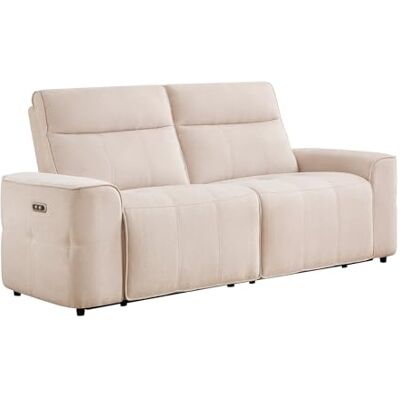 Unique Canapé 3 Places Relax électrique en Tissu Chenille Beige SCAMOCO - Publicité Unique Canapé 3 Places Relax électrique en Tissu Chenille Beige SCAMOCO - Publicité