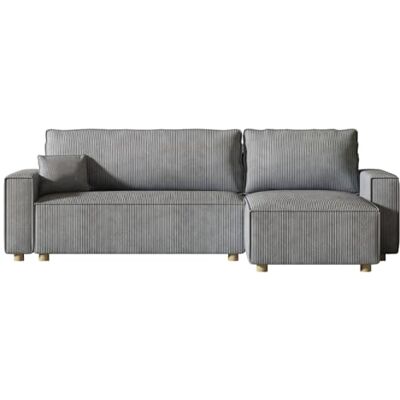 CONCEPT USINE Canapé d'angle Convertible 4 Places en Velours Côtelé Cosy Gris Clair Modulable Pratique Design Contemporain Lit 2 Pers : Couchage 125x210 cm Structure/Piètement Bois Massif - Publicité CONCEPT USINE Canapé d'angle Convertible 4 Places en Velours Côtelé Cosy Gris Clair Modulable Pratique Design Contemporain Lit 2 Pers : Couchage 125x210 cm Structure/Piètement Bois Massif - Publicité