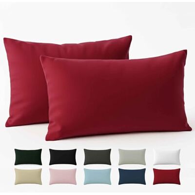Dreamzie Taie Oreiller 40x70 Coton Renforcé (Set de 2) Bordeaux Tissage serré de 57 Fils/cm² Taie Oreiller 40 x 70 cm- Certifié Oeko Tex - Publicité Dreamzie Taie Oreiller 40x70 Coton Renforcé (Set de 2) Bordeaux Tissage serré de 57 Fils/cm² Taie Oreiller 40 x 70 cm- Certifié Oeko Tex - Publicité