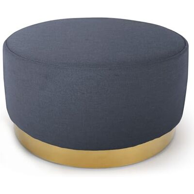 Menzzo Pouf Rond Daisy en Tissu Gris foncé avec Pieds dorés Siège d’appoint Design pour Salon, Chambre ou Espace détente - Publicité Menzzo Pouf Rond Daisy en Tissu Gris foncé avec Pieds dorés Siège d’appoint Design pour Salon, Chambre ou Espace détente - Publicité
