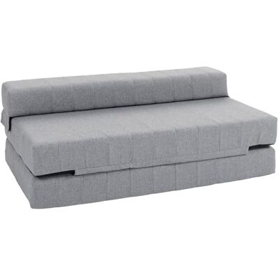 HOMCOM Canapé de sol 2 en 1 Canapé-lit pliable avec aspect lin, pour 2 personnes, rembourré Canapé-lit pouvant supporter jusqu'à 250 kg pour le salon, la chambre à coucher, Gris - Publicité HOMCOM Canapé de sol 2 en 1 Canapé-lit pliable avec aspect lin, pour 2 personnes, rembourré Canapé-lit pouvant supporter jusqu'à 250 kg pour le salon, la chambre à coucher, Gris - Publicité