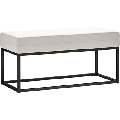 HOMCOM Banc d'entrée Moderne et Minimal avec Pieds réglables, Banc de Chambre rembourré en Tissu Effet Velours et Acier, 94x42x44 cm, crème - Publicité HOMCOM Banc d'entrée Moderne et Minimal avec Pieds réglables, Banc de Chambre rembourré en Tissu Effet Velours et Acier, 94x42x44 cm, crème - Publicité