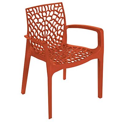 Grand Soleil - Orange - Chaise moderne empilable - Chaise de salle à manger - Publicité Grand Soleil - Orange - Chaise moderne empilable - Chaise de salle à manger - Publicité