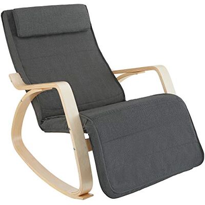 tectake ® Fauteuil à Bascule avec Accoudoirs & Repose Pieds Réglable en 5X Rocking Chair Fauteuil Relax rembourée Cadre en Bois Fauteuil Salon Veranda, Chaise Ergonomique idéal Détente, Allaitement - Publicité tectake ® Fauteuil à Bascule avec Accoudoirs & Repose Pieds Réglable en 5X Rocking Chair Fauteuil Relax rembourée Cadre en Bois Fauteuil Salon Veranda, Chaise Ergonomique idéal Détente, Allaitement - Publicité