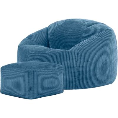 Icon Kingston Pouf XXL Velours Côtelé avec Remplissage, Bleu Fabriqué en Europe, Pouf Adulte, Pouf Poire, Tissu en Velours Côtelé Doux, Fauteuil Confortable pour Salon et Chambre - Publicité Icon Kingston Pouf XXL Velours Côtelé avec Remplissage, Bleu Fabriqué en Europe, Pouf Adulte, Pouf Poire, Tissu en Velours Côtelé Doux, Fauteuil Confortable pour Salon et Chambre - Publicité