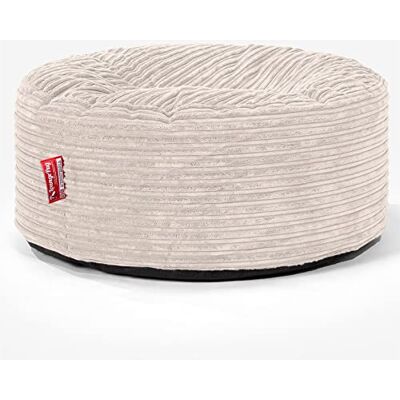 Lounge Pug Gros Pouf Rond Ottoman en Velours Côtelé, Repose-Pied de Salon Ottoman, Poufs Tabouret Rond, Ivoire - Publicité Lounge Pug Gros Pouf Rond Ottoman en Velours Côtelé, Repose-Pied de Salon Ottoman, Poufs Tabouret Rond, Ivoire - Publicité