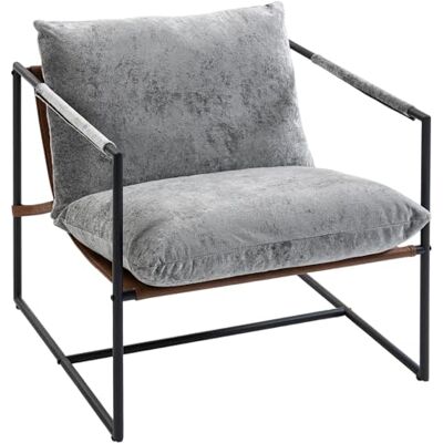 HOMCOM Fauteuil Salon, Fauteuil d'Appoint Rembourré en Tissu Bouclette avec Large Assise et Structure en Acier, Chaise de Salon, Chambre, Coin Lecture, Gris Clair - Publicité HOMCOM Fauteuil Salon, Fauteuil d'Appoint Rembourré en Tissu Bouclette avec Large Assise et Structure en Acier, Chaise de Salon, Chambre, Coin Lecture, Gris Clair - Publicité
