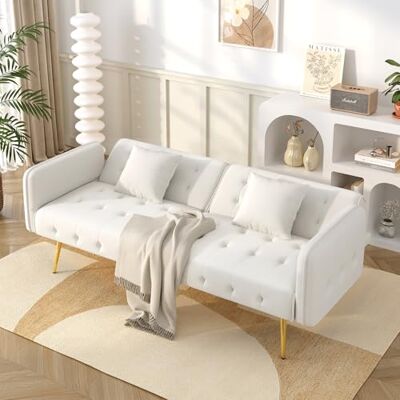 Merax Canapé-lit 2 Places avec Dossier réglable – Sofa Convertible Moderne sans Coffre de Rangement – Canapé Confortable pour Salon et Chambre d’Amis – Design Gain de Place - Publicité Merax Canapé-lit 2 Places avec Dossier réglable – Sofa Convertible Moderne sans Coffre de Rangement – Canapé Confortable pour Salon et Chambre d’Amis – Design Gain de Place - Publicité