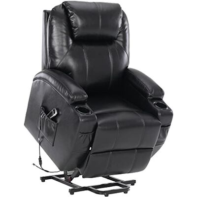 S*MAX Fauteuil Relax Electrique pour Personnes âgées Fauteuil électrique releveur pour Le Salon Poches latérales Port de Charge USB et télécommande Noir - Publicité S*MAX Fauteuil Relax Electrique pour Personnes âgées Fauteuil électrique releveur pour Le Salon Poches latérales Port de Charge USB et télécommande Noir - Publicité