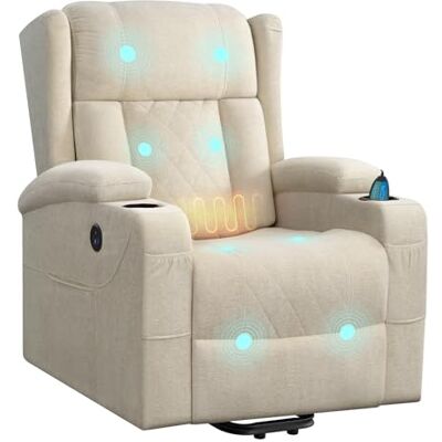 WOLTU Fauteuil Relax Électrique, Fauteuil Massant, Aide à la Verticalisation, Massage, Chauffage, Repose-Pieds, Poches, Porte-gobelet, Port USB, Tissu Éponge, Beige, SKS61be - Publicité WOLTU Fauteuil Relax Électrique, Fauteuil Massant, Aide à la Verticalisation, Massage, Chauffage, Repose-Pieds, Poches, Porte-gobelet, Port USB, Tissu Éponge, Beige, SKS61be - Publicité