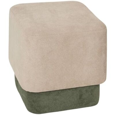 PEGANE Lot de 2 Poufs carrés empilables Coloris Sable et Vert Longueur 41 x Profondeur 41 x Hauteur 42 cm - Publicité PEGANE Lot de 2 Poufs carrés empilables Coloris Sable et Vert Longueur 41 x Profondeur 41 x Hauteur 42 cm - Publicité