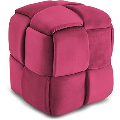 Vesgantti Pouf Ottoman en Velours Repose-Pieds Salon Tressé Tabouret Carrée de Maquillage Décorative Moderne 43 x 43 x 46 cm Charge Max 140 kg (Rose) - Publicité Vesgantti Pouf Ottoman en Velours Repose-Pieds Salon Tressé Tabouret Carrée de Maquillage Décorative Moderne 43 x 43 x 46 cm Charge Max 140 kg (Rose) - Publicité