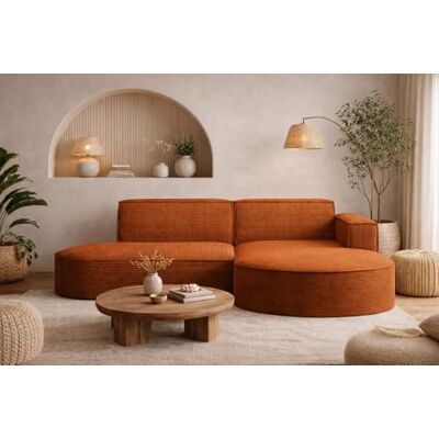 Kaiser Canapé d'angle en L avec Coin Salon, Canapé 3 Places Moderne, Sofa rembourré, Canapé Confortable avec Pouf pour Salon, Tissu Poso en Velours côtelé, Modena Studio, en Brique, à Droite - Publicité Kaiser Canapé d'angle en L avec Coin Salon, Canapé 3 Places Moderne, Sofa rembourré, Canapé Confortable avec Pouf pour Salon, Tissu Poso en Velours côtelé, Modena Studio, en Brique, à Droite - Publicité