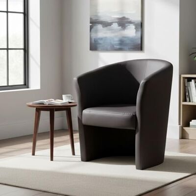 Dmora Fauteuil avec revêtement en éco-cuir, couleur noire, 65 x 78 x 60 cm - Publicité Dmora Fauteuil avec revêtement en éco-cuir, couleur noire, 65 x 78 x 60 cm - Publicité