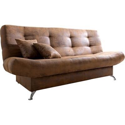 DeLife Canapé-lit Viola Marron 190x90 cm avec Compartiment de lit canapé Fonction lit - Publicité DeLife Canapé-lit Viola Marron 190x90 cm avec Compartiment de lit canapé Fonction lit - Publicité