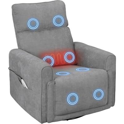 WOLTU Fauteuil de Massage Électrique, Fauteuil TV Relax de Chauffage Inclinable, Pivotant, Berçant, avec Repose-Pied, Poches Latérales et Port USB pour Salon, Chambre, Charge 150kg, en Chenille, Gris - Publicité WOLTU Fauteuil de Massage Électrique, Fauteuil TV Relax de Chauffage Inclinable, Pivotant, Berçant, avec Repose-Pied, Poches Latérales et Port USB pour Salon, Chambre, Charge 150kg, en Chenille, Gris - Publicité