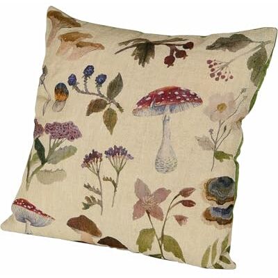Loberon Selarune Housse de Coussin Pur Lin Imprimé botanique, Multicolore - Publicité Loberon Selarune Housse de Coussin Pur Lin Imprimé botanique, Multicolore - Publicité