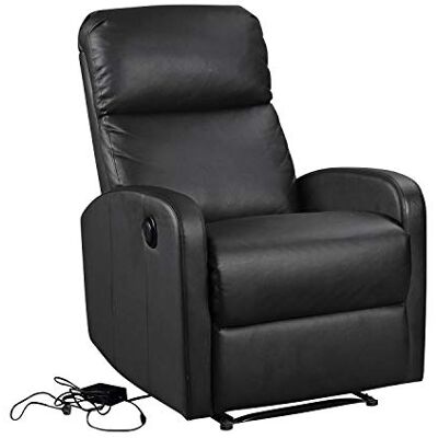 Happy Garden Fauteuil électrique inclinable Relax Noir. Fauteuil de Salon Relax en Simili Noir avec Inclinaison électrique et Repose-Pieds. Publicité Happy Garden Fauteuil électrique inclinable Relax Noir. Fauteuil de Salon Relax en Simili Noir avec Inclinaison électrique et Repose-Pieds. Publicité