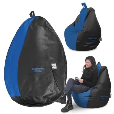 Happers Housse Pouf Gamer Pro Bleu Vide - Publicité Happers Housse Pouf Gamer Pro Bleu Vide - Publicité