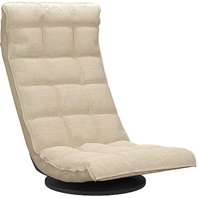 vidaXL Chaise pivotante de sol Crème Tissu - Publicité vidaXL Chaise pivotante de sol Crème Tissu - Publicité
