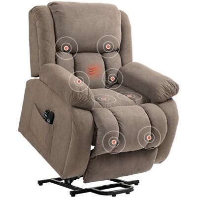 HOMCOM Fauteuil releveur électrique Chauffage et Massage par Vibration Fauteuil Relax électrique en Velours Dossier inclinable Assise Large Ports USB télécommande Repose-Pied Poche latérale Marron - Publicité HOMCOM Fauteuil releveur électrique Chauffage et Massage par Vibration Fauteuil Relax électrique en Velours Dossier inclinable Assise Large Ports USB télécommande Repose-Pied Poche latérale Marron - Publicité