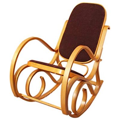 Mendler Rocking-Chair Fauteuil à Bascule M41 Imitation chêne, Tissu Marron - Publicité Mendler Rocking-Chair Fauteuil à Bascule M41 Imitation chêne, Tissu Marron - Publicité