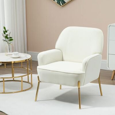 SEPNINE Fauteuil en Velours Confortable avec Accoudoirs, Assise Épaisse et Pieds en Métal, Chaise Relax pour Salon ou Chambre- Jusqu'à 135 kg - Publicité SEPNINE Fauteuil en Velours Confortable avec Accoudoirs, Assise Épaisse et Pieds en Métal, Chaise Relax pour Salon ou Chambre- Jusqu'à 135 kg - Publicité