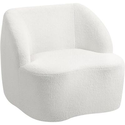 HOMCOM Fauteuil lounge au design incurvé avec accoudoirs, aspect velours, fauteuil de relaxation simple, pour salon, chambre à coucher, pas de montage nécessaire, blanc crème - Publicité HOMCOM Fauteuil lounge au design incurvé avec accoudoirs, aspect velours, fauteuil de relaxation simple, pour salon, chambre à coucher, pas de montage nécessaire, blanc crème - Publicité