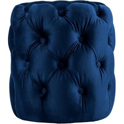 CLP Tabouret Rond en Velours Drancy, rembourré avec Boutons décoratifs, Look Chesterfield, pour Salon, Chambre, Couleur:Bleu, Taille:M - Publicité CLP Tabouret Rond en Velours Drancy, rembourré avec Boutons décoratifs, Look Chesterfield, pour Salon, Chambre, Couleur:Bleu, Taille:M - Publicité