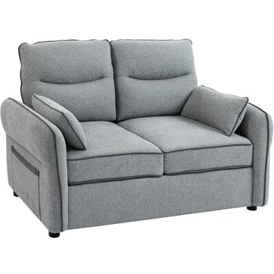 HOMCOM Canapé 2 Places en Velours égyptien 136 cm, Assise et Dossier rembourrés, Poche latérale, Style Contemporain, Sofa pour Chambre, Appartement, Petit Espace, Gris - Publicité HOMCOM Canapé 2 Places en Velours égyptien 136 cm, Assise et Dossier rembourrés, Poche latérale, Style Contemporain, Sofa pour Chambre, Appartement, Petit Espace, Gris - Publicité