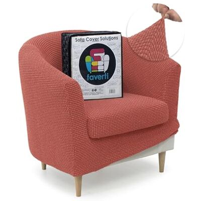 FAVERTI Housse de Fauteuil Club avec Housse de siège Housse Super élastique Compatible avec Les fauteuils IKEA TULLSTA et BAKLA Modèle NOVELE Corail Tissu Jacquard de qualité Toucher Coton - Publicité FAVERTI Housse de Fauteuil Club avec Housse de siège Housse Super élastique Compatible avec Les fauteuils IKEA TULLSTA et BAKLA Modèle NOVELE Corail Tissu Jacquard de qualité Toucher Coton - Publicité