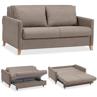 EVERGREENWEB MATERASSI & BEDS EVERGREENWEB Canapé-lit 2 Places Convertible en Lit Double avec Coffre de Rangement, Structure Pliable Rembourrée Tissu Toupe, Double Coussin de Dossier, Canapé avec Chaise Longue Coulissante, Calion - Publicité EVERGREENWEB MATERASSI & BEDS EVERGREENWEB Canapé-lit 2 Places Convertible en Lit Double avec Coffre de Rangement, Structure Pliable Rembourrée Tissu Toupe, Double Coussin de Dossier, Canapé avec Chaise Longue Coulissante, Calion - Publicité