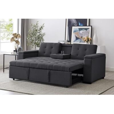 CONCEPT USINE Canapé Convertible 3 Places en Tissu de Lin NOHO Gris Foncé Modulable très Pratique Design Contemporain Lit 2 Places : Couchage 160 x 160 cm Structure Bois Massif Plywood - Publicité CONCEPT USINE Canapé Convertible 3 Places en Tissu de Lin NOHO Gris Foncé Modulable très Pratique Design Contemporain Lit 2 Places : Couchage 160 x 160 cm Structure Bois Massif Plywood - Publicité