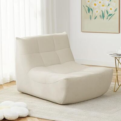EUGAD Fauteuil de Sol Rembourré, Canapé Paresseux avec Dossir, Housse Amovible, pour Salon, Chambre, Balcon, 98x84x73 cm, en Tissu Éponge, Beige, 0033XXY - Publicité EUGAD Fauteuil de Sol Rembourré, Canapé Paresseux avec Dossir, Housse Amovible, pour Salon, Chambre, Balcon, 98x84x73 cm, en Tissu Éponge, Beige, 0033XXY - Publicité