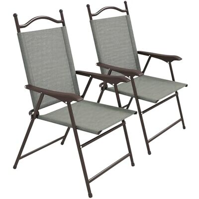 Outsunny Lot de 2 chaises de jardin pliantes avec accoudoirs, siège en tissu maille respirante, chaises de sport pour adultes, gris foncé - Publicité Outsunny Lot de 2 chaises de jardin pliantes avec accoudoirs, siège en tissu maille respirante, chaises de sport pour adultes, gris foncé - Publicité